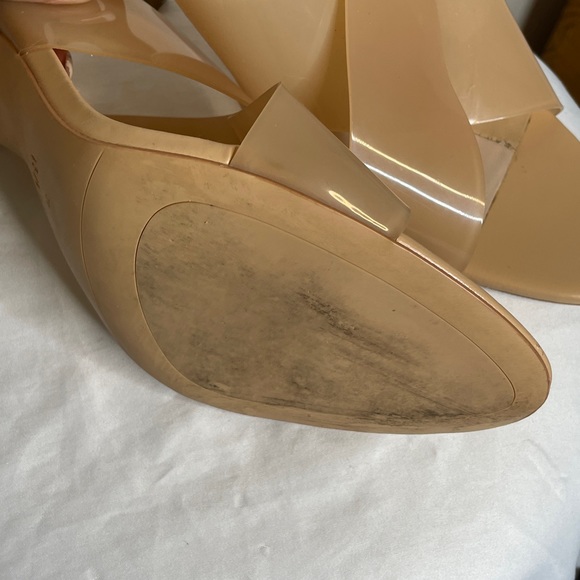 Zara High Heeled Vinyl Sandal Heels - Picture 4 of 4